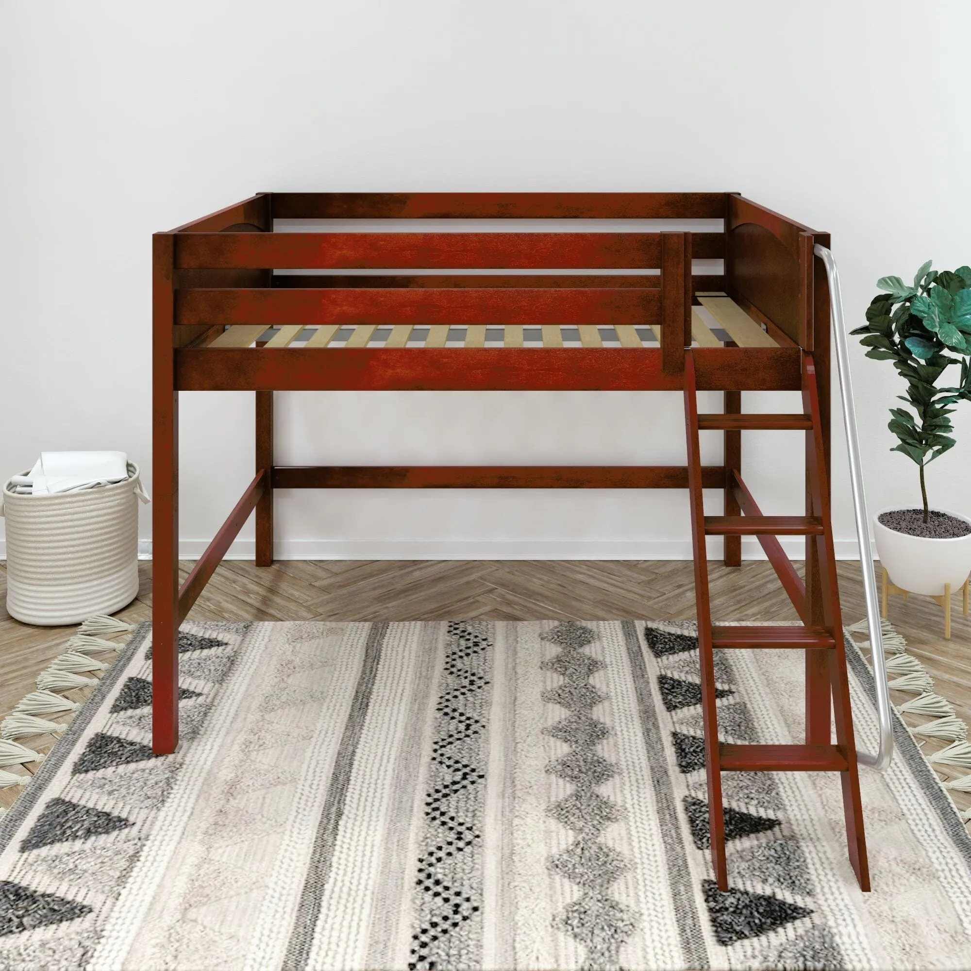 Full XL Mid Loft Bed with Ladder