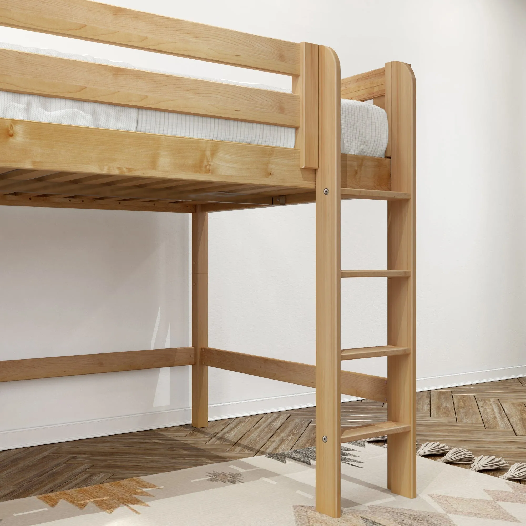 Full XL Mid Loft Bed with Ladder