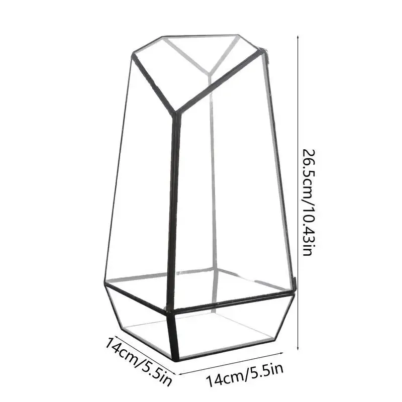 Geometric Terrarium Modern Handmade Glass with Door 25cm
