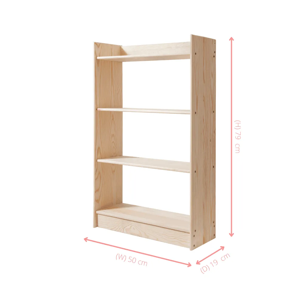 Haas Bookshelf 3 Shelf Bookcase in Natural Pine