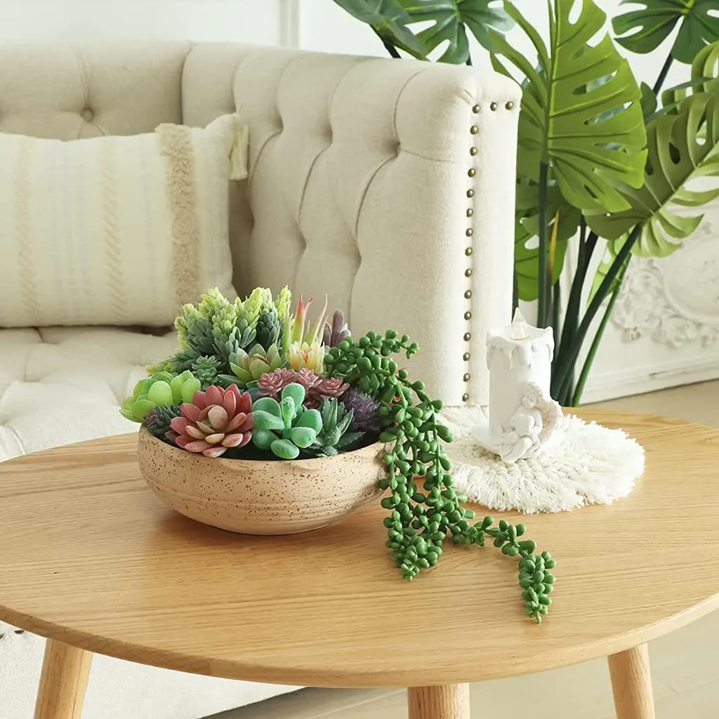 HASTHIP Plastic 16Pcs Artificial Succulent Plants, Faux Aloe Cactus Plant, Fake Textured Succulent For Indoor Outdoor Floral Arrangement Home Decor And Diy Landscape Decorations, Artificial Plant