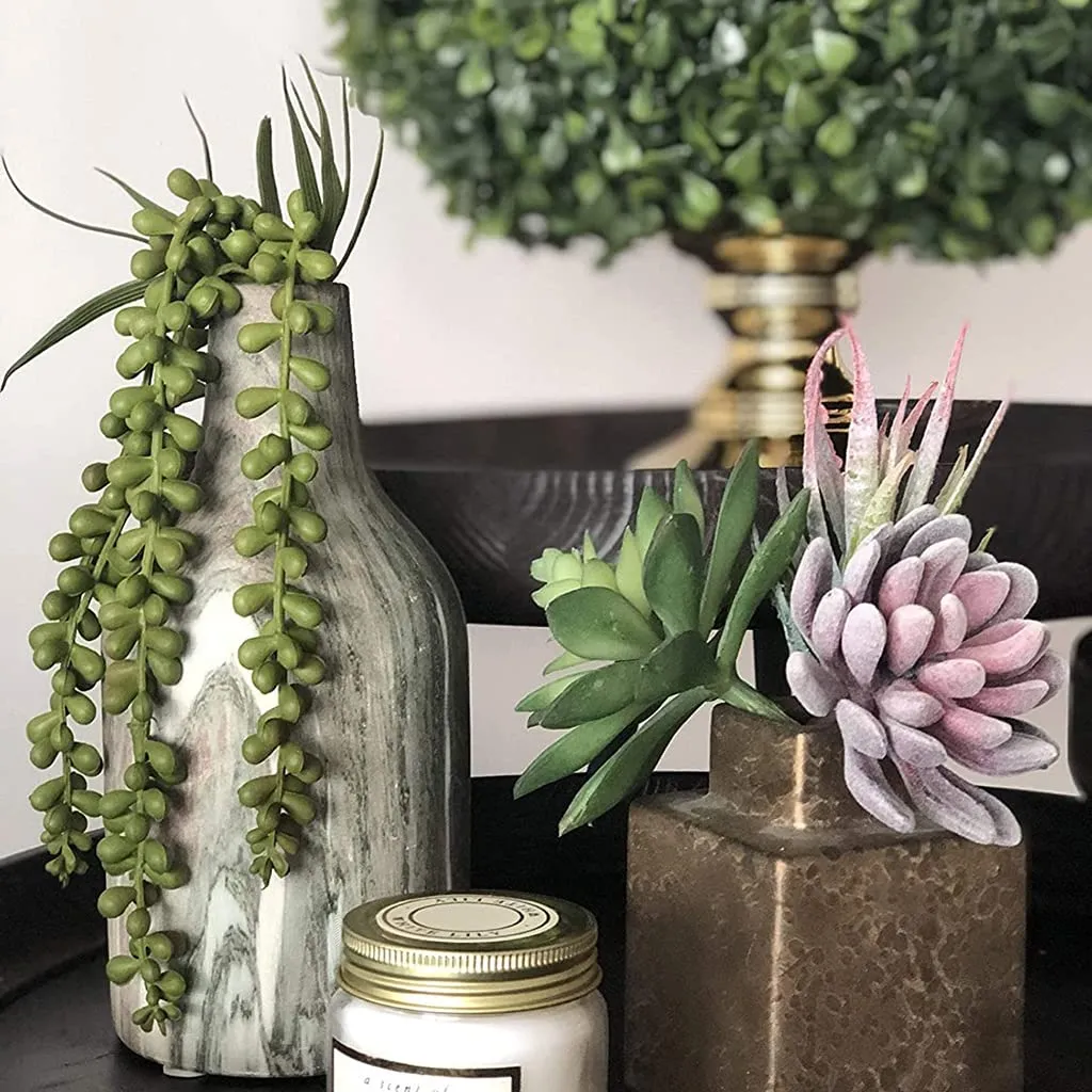 HASTHIP Plastic 16Pcs Artificial Succulent Plants, Faux Aloe Cactus Plant, Fake Textured Succulent For Indoor Outdoor Floral Arrangement Home Decor And Diy Landscape Decorations, Artificial Plant