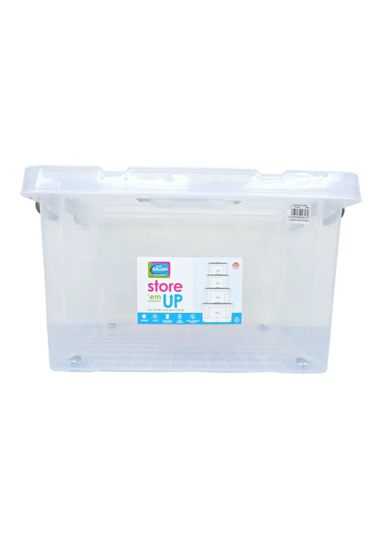 Home Gallery Stackable Storage Box 27L with Handle - Clear 45 x 32 x 27cm