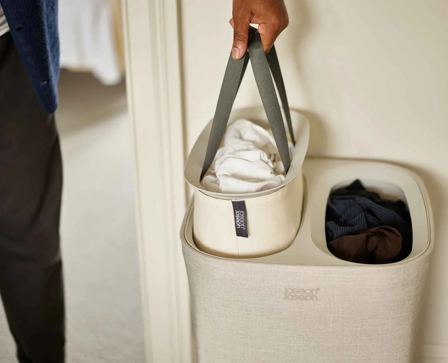 Joseph Joseph, Tota 60L Laundry Separation Basket, Ecru