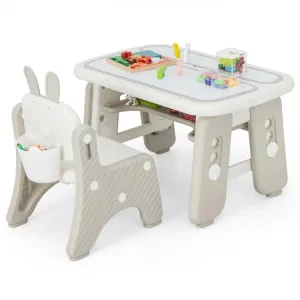 Kids Activity Table and Chair Set with Flip-Top
