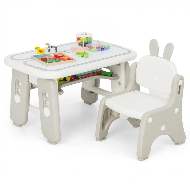 Kids Activity Table and Chair Set with Flip-Top