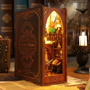 Library Of Books Wooden Puzzle Book Nook Bookshelf Insert