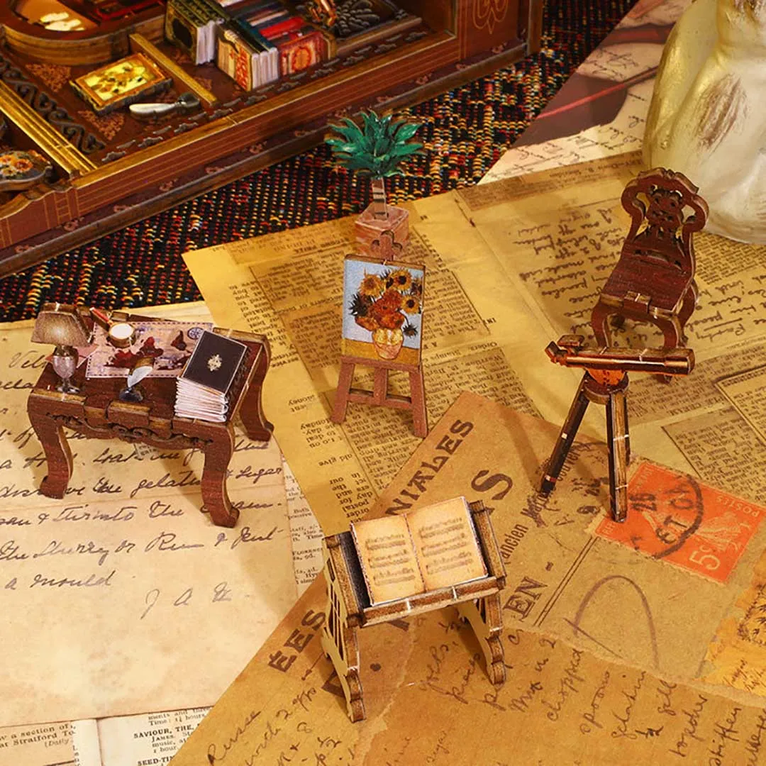 Library Of Books Wooden Puzzle Book Nook Bookshelf Insert