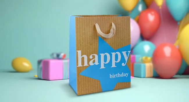 Luxury Happy Birthday Gift Bags - Set Of 4 Assorted Colours (Sizes Available)