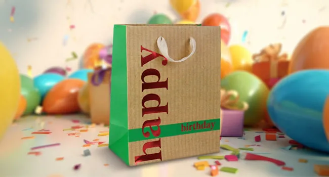 Luxury Happy Birthday Gift Bags - Set Of 4 Assorted Colours (Sizes Available)