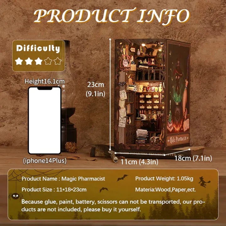 Magic Pharmacist 3D Wooden Puzzle Book Nook Kit