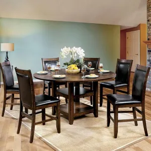 MEAGAN II Brown Cherry Round Counter Ht. Table