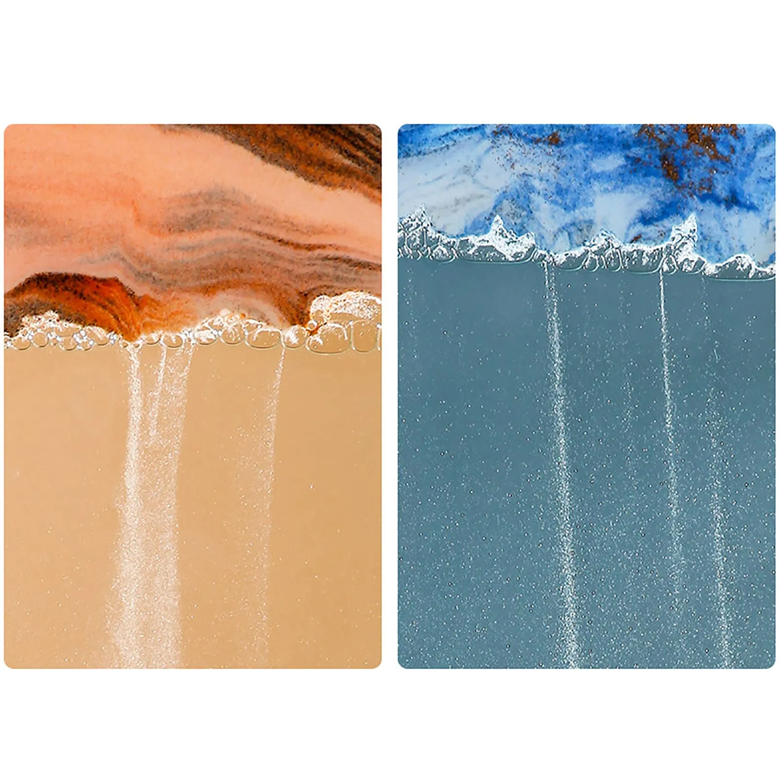 Moving Sand Art Flowing Sand Painting 3D Natural Landscape Dynamic Sand Painting,Round Glass Sea Sand Painting Artistic Sandscape for Home Ornament Desktop Art Bookshelves Decoration(Yellow,7 Inches)