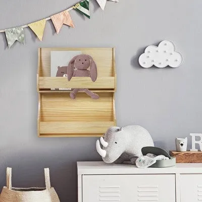 Open Box - 2 Tier Wood Kids' Book Shelf Natural - Pillowfort