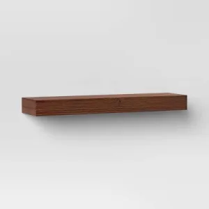 Open Box - 24" Floating Dark Wood Shelf Walnut Brown - Threshold
