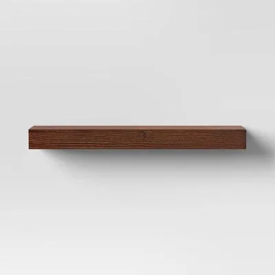 Open Box - 24" Floating Dark Wood Shelf Walnut Brown - Threshold