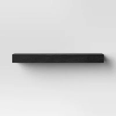 Open Box - 24" Floating Light Wood Shelf Black - Threshold