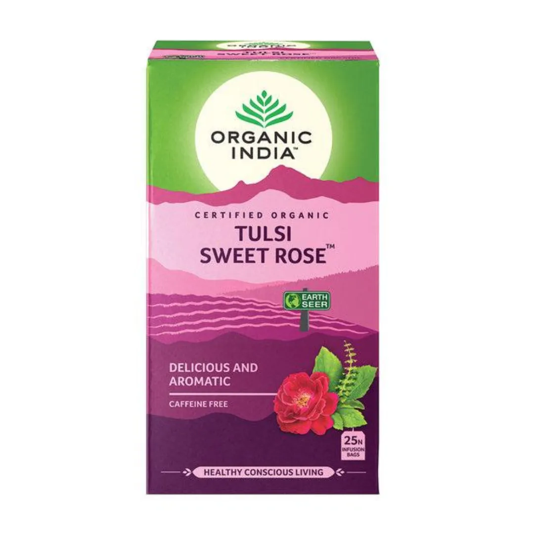Organic India Tulsi Organic Sweet Rose Tea 25 Bags