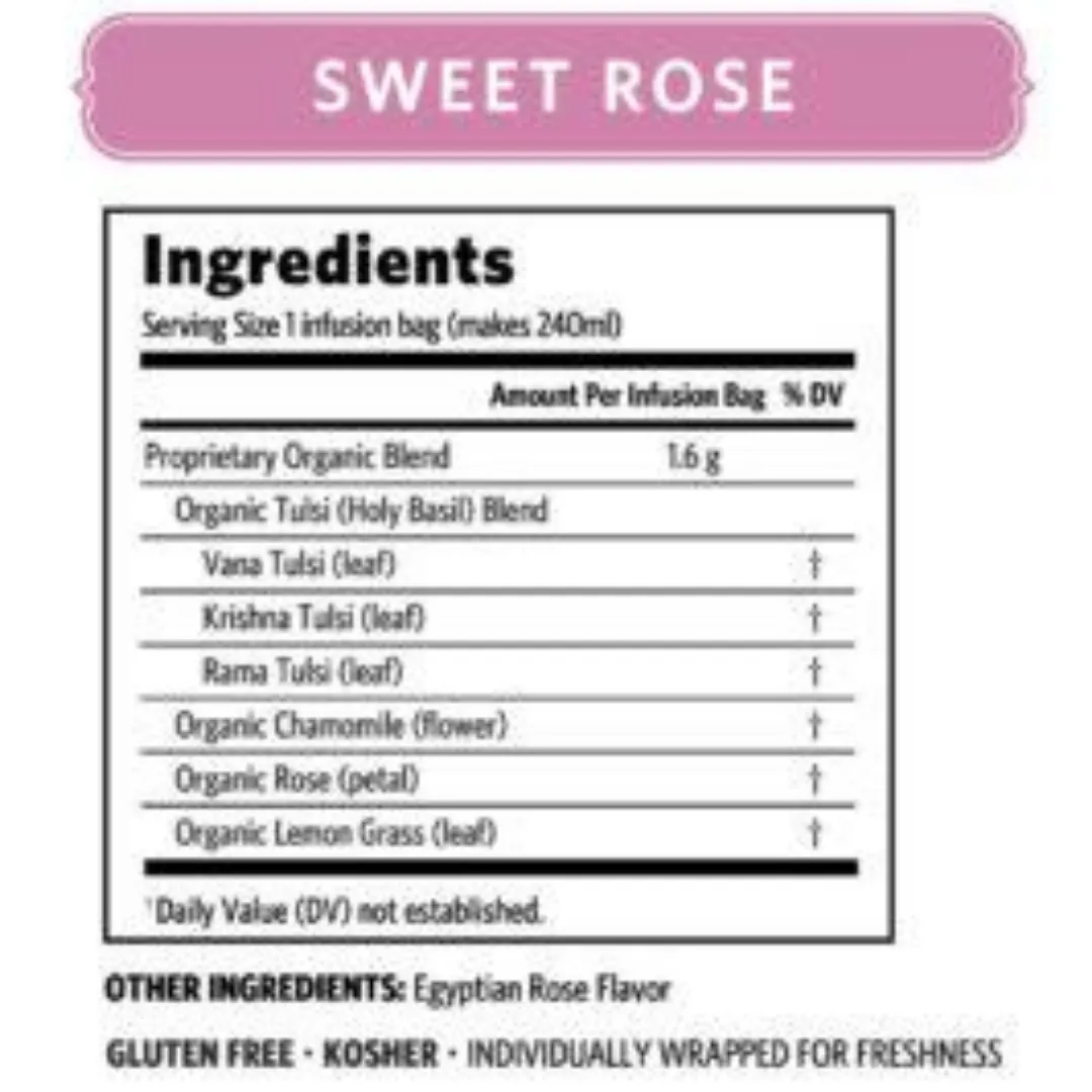 Organic India Tulsi Organic Sweet Rose Tea 25 Bags