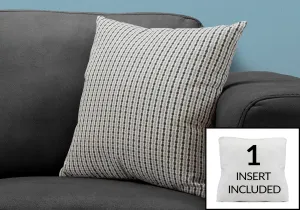 Pillow - 18"X 18" / Light Grey / Black Abstract Dot / 1Pc