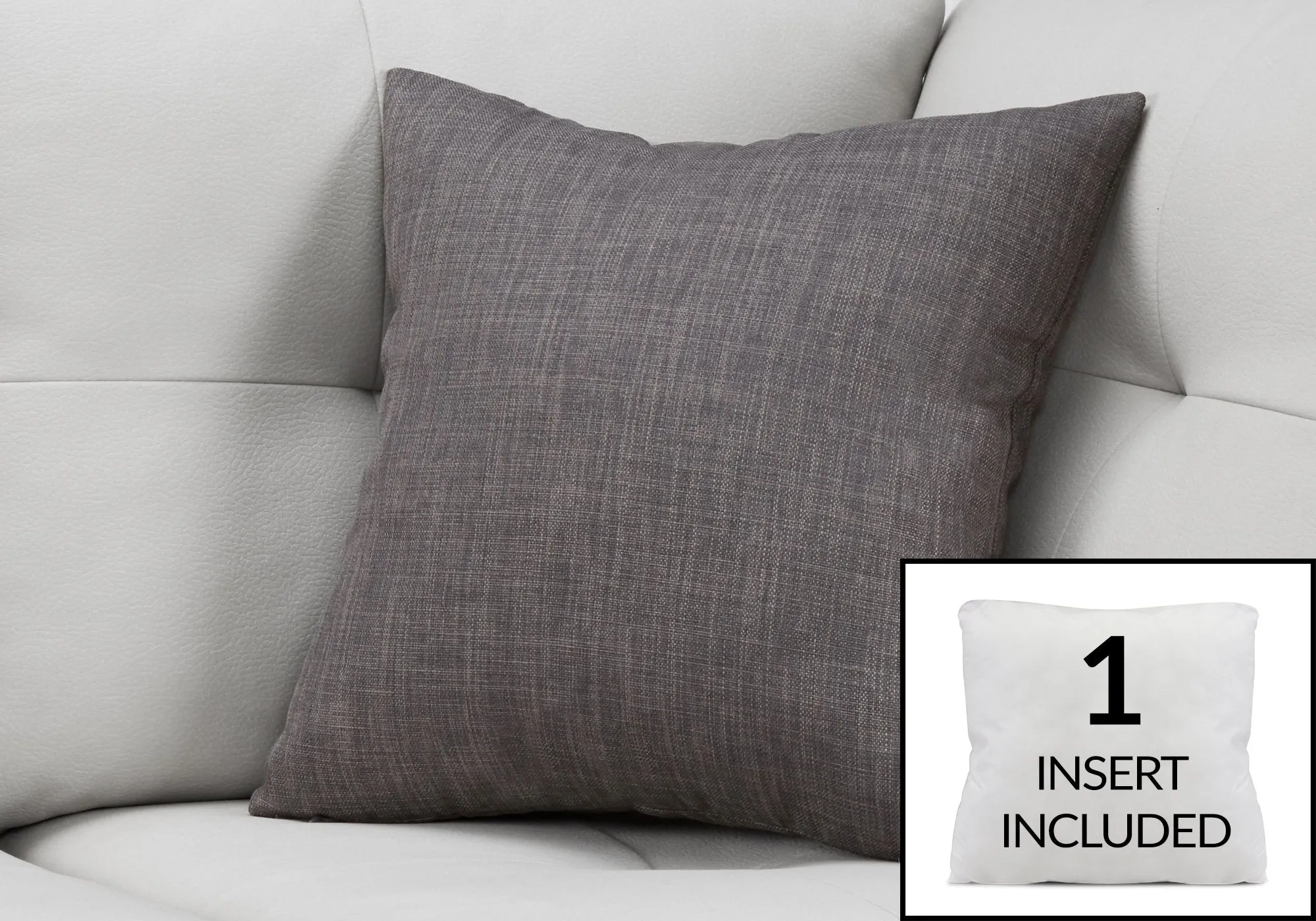 Pillow - 18"X 18" / Linen Patterned Dark Grey / 1Pc