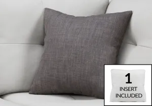 Pillow - 18"X 18" / Linen Patterned Dark Grey / 1Pc