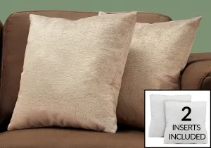 Pillow - 18"X 18" / Taupe Mosaic Velvet / 2Pcs