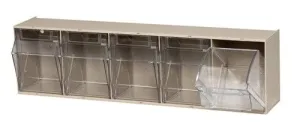 Quantum QTB305 Clear Tip Out Bin with 5 Compartments, 23.63" x 5.25" x 6.5"