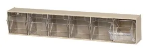 Quantum QTB306 Clear Tip Out Bin with 6 Compartments, 23.63" x 3.63" x 4.5"