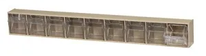Quantum QTB309 Clear Tip Out Bin with 9 Compartments, 23.63" x 2.5" x 3.13"