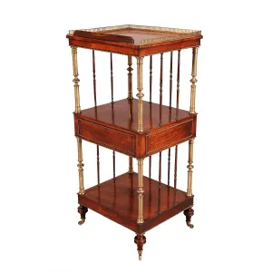 Rosewood and Brass Whatnot with Reading Slope