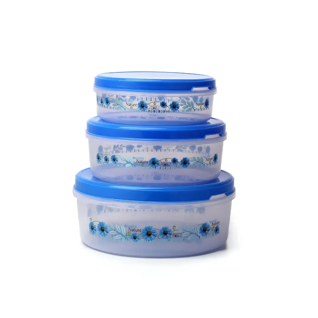 Saaj Blue Shade Food Storage Container Set 3 for Kitchen Organized,
