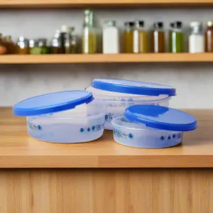 Saaj Blue Shade Food Storage Container Set 3 for Kitchen Organized,