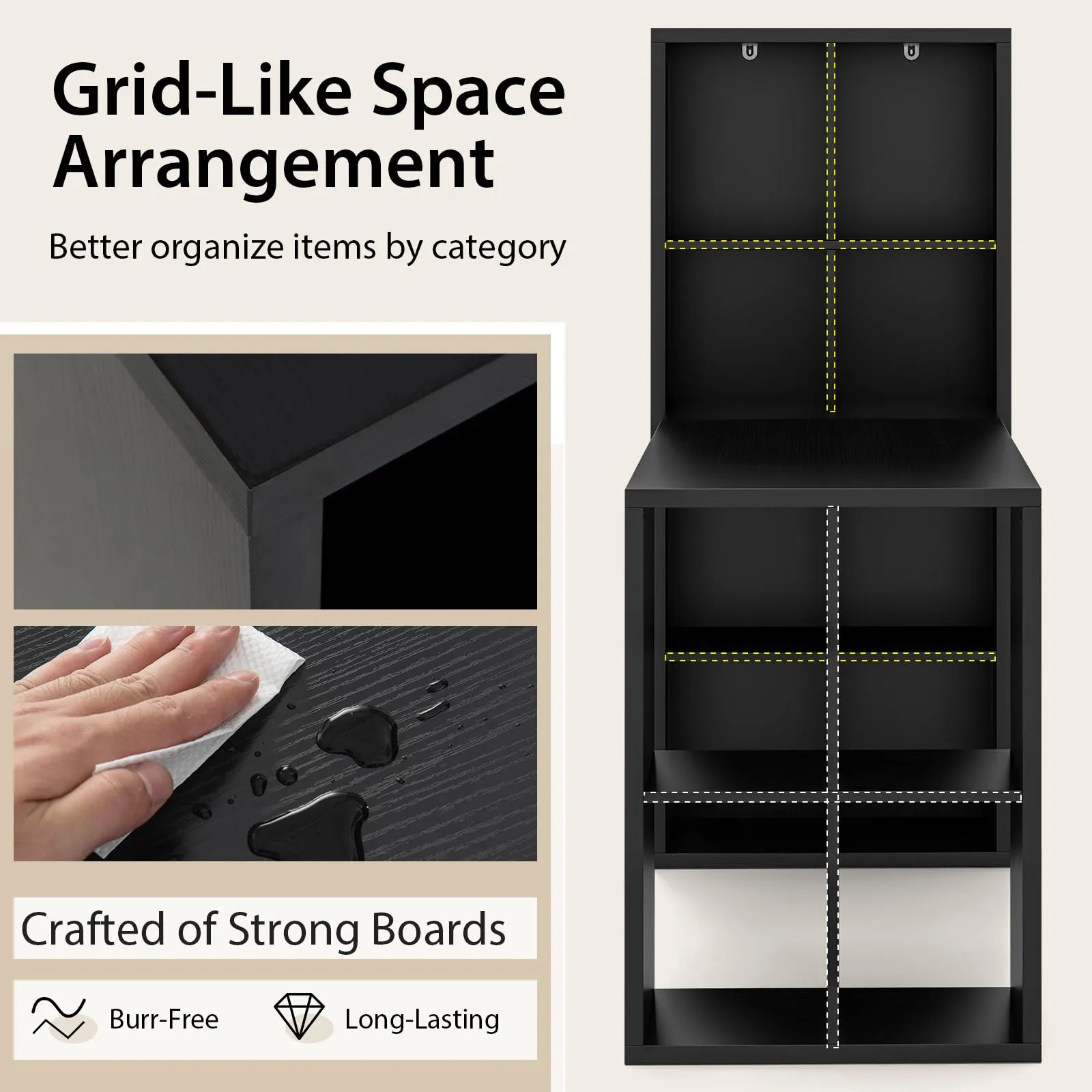 Tangkula Computer Desk with Bookshelf, Space Saving Computer Desk with 12 Shelves