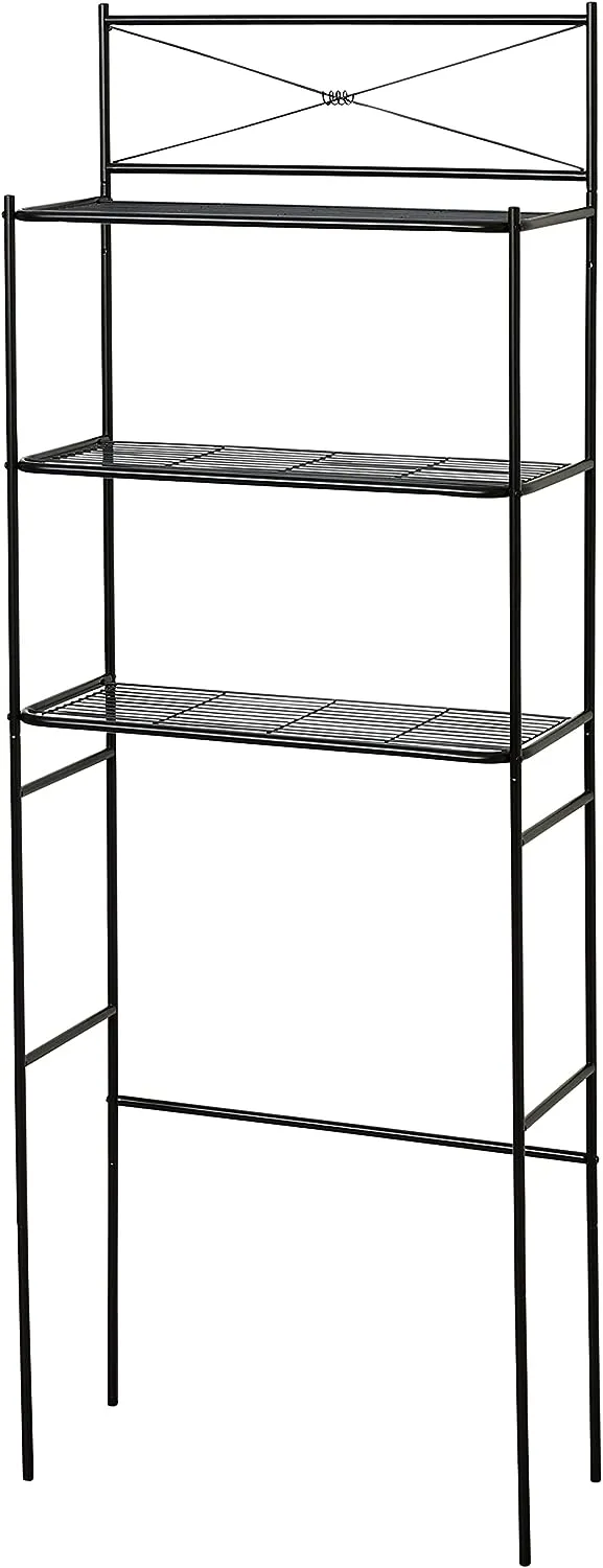 Toilet Storage, Metal Bathroom Spacesaver with 3 Shelves,Easy Assembly, 23.25 x 64.7"