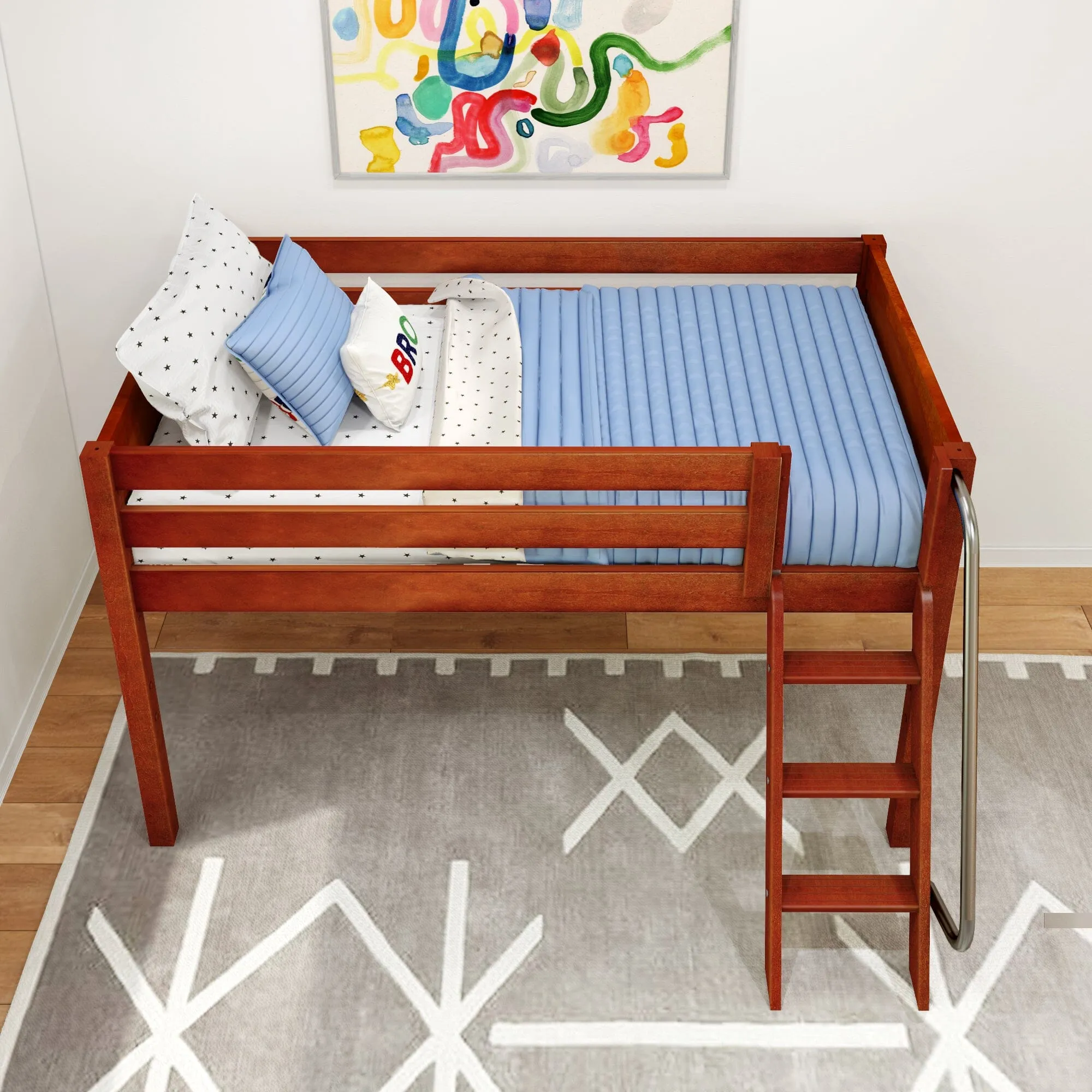 Twin Low Loft Bed with Ladder