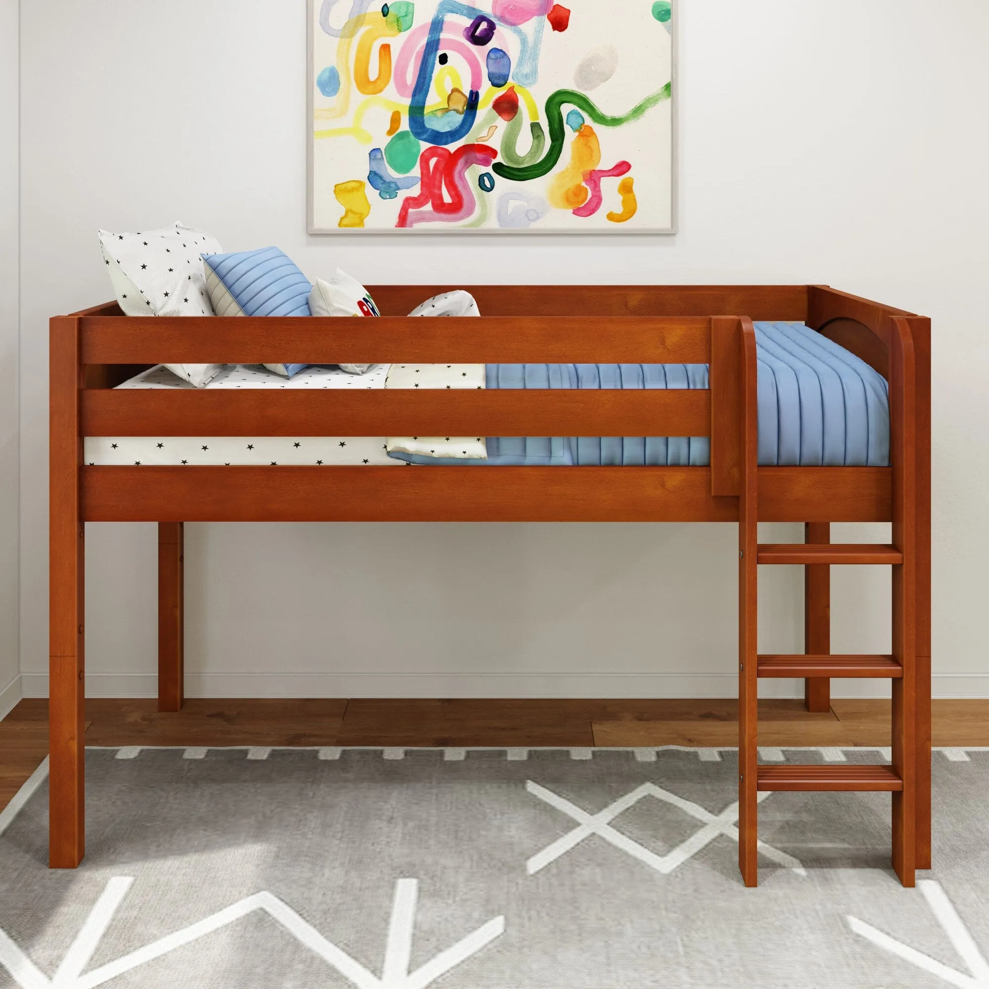 Twin Low Loft Bed with Ladder