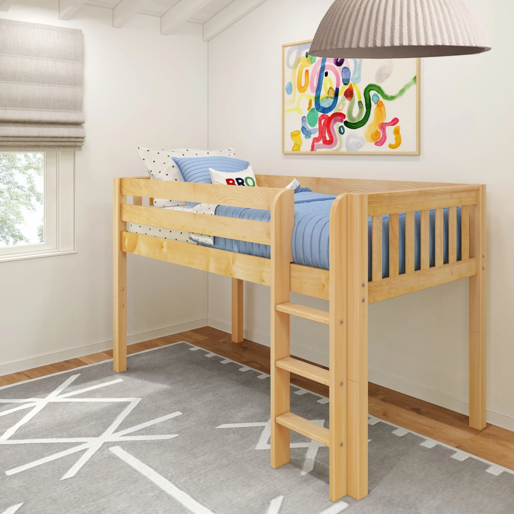 Twin Low Loft Bed with Ladder