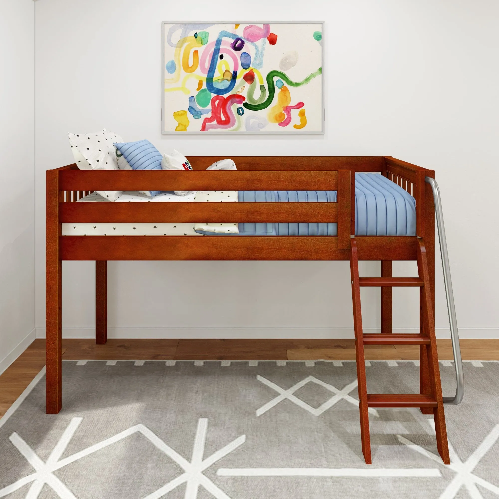 Twin Low Loft Bed with Ladder