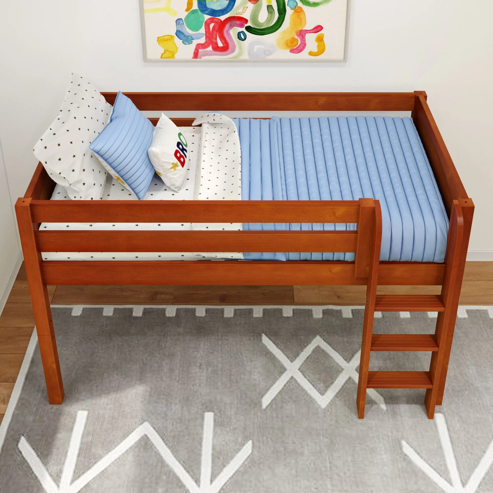 Twin Low Loft Bed with Ladder