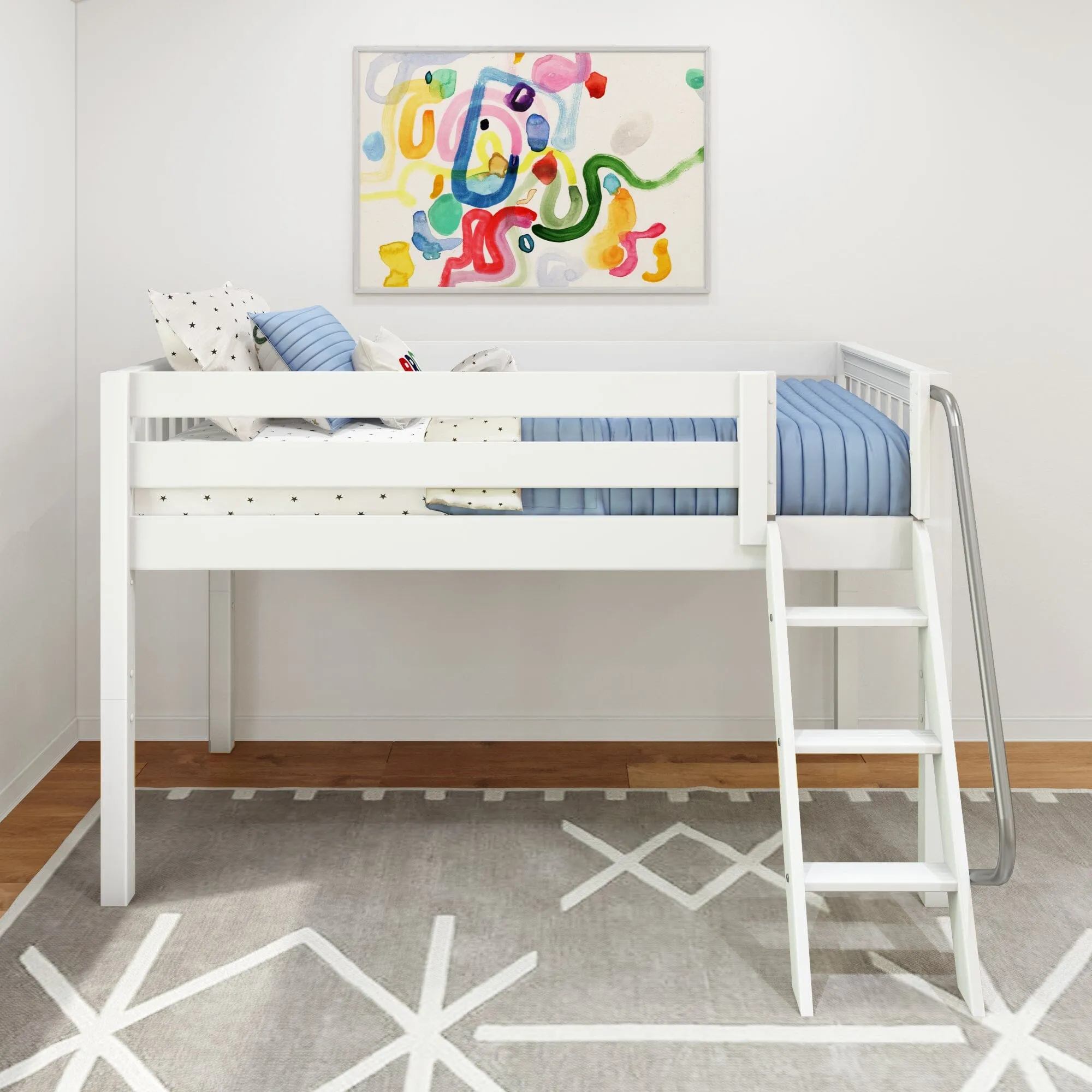 Twin Low Loft Bed with Ladder