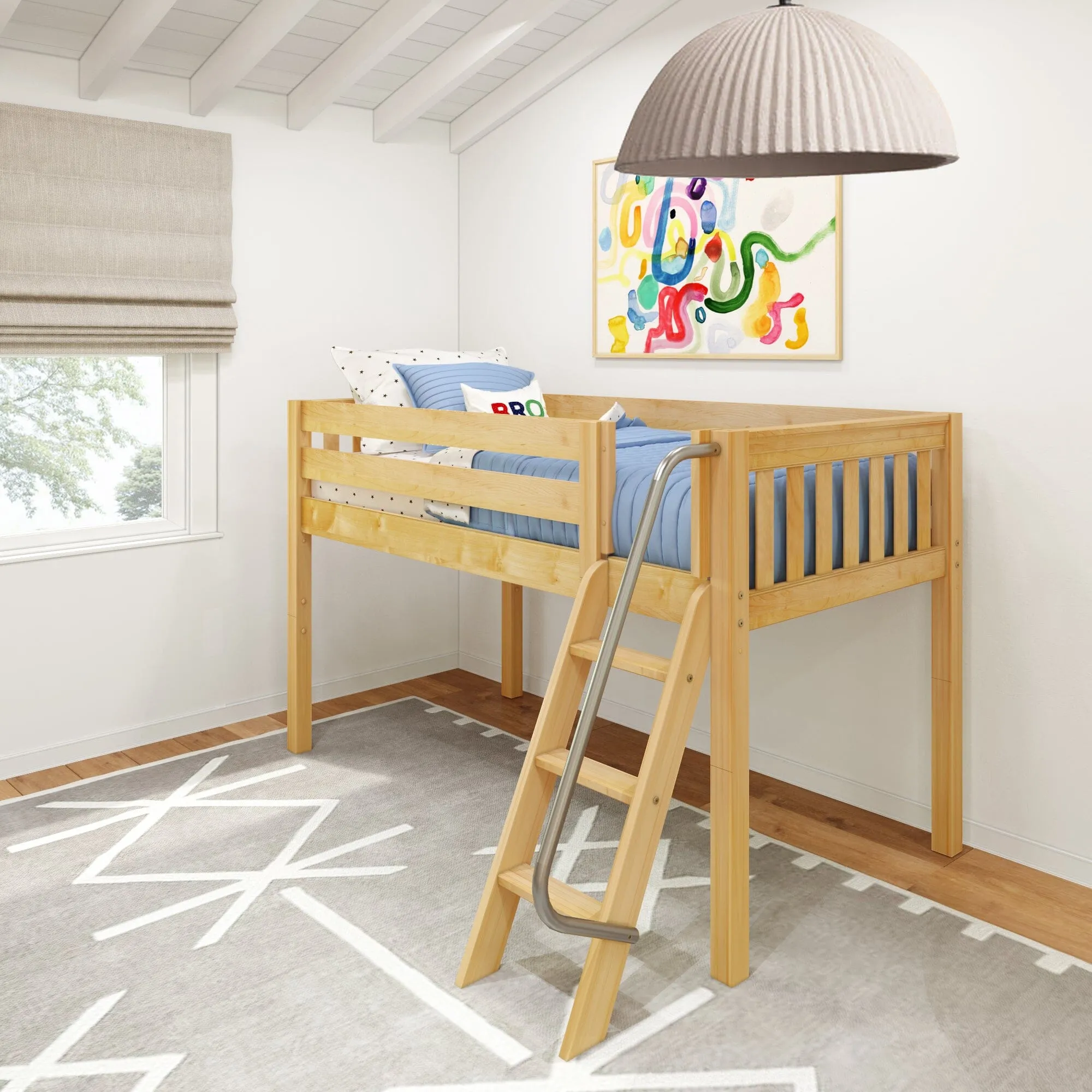 Twin Low Loft Bed with Ladder