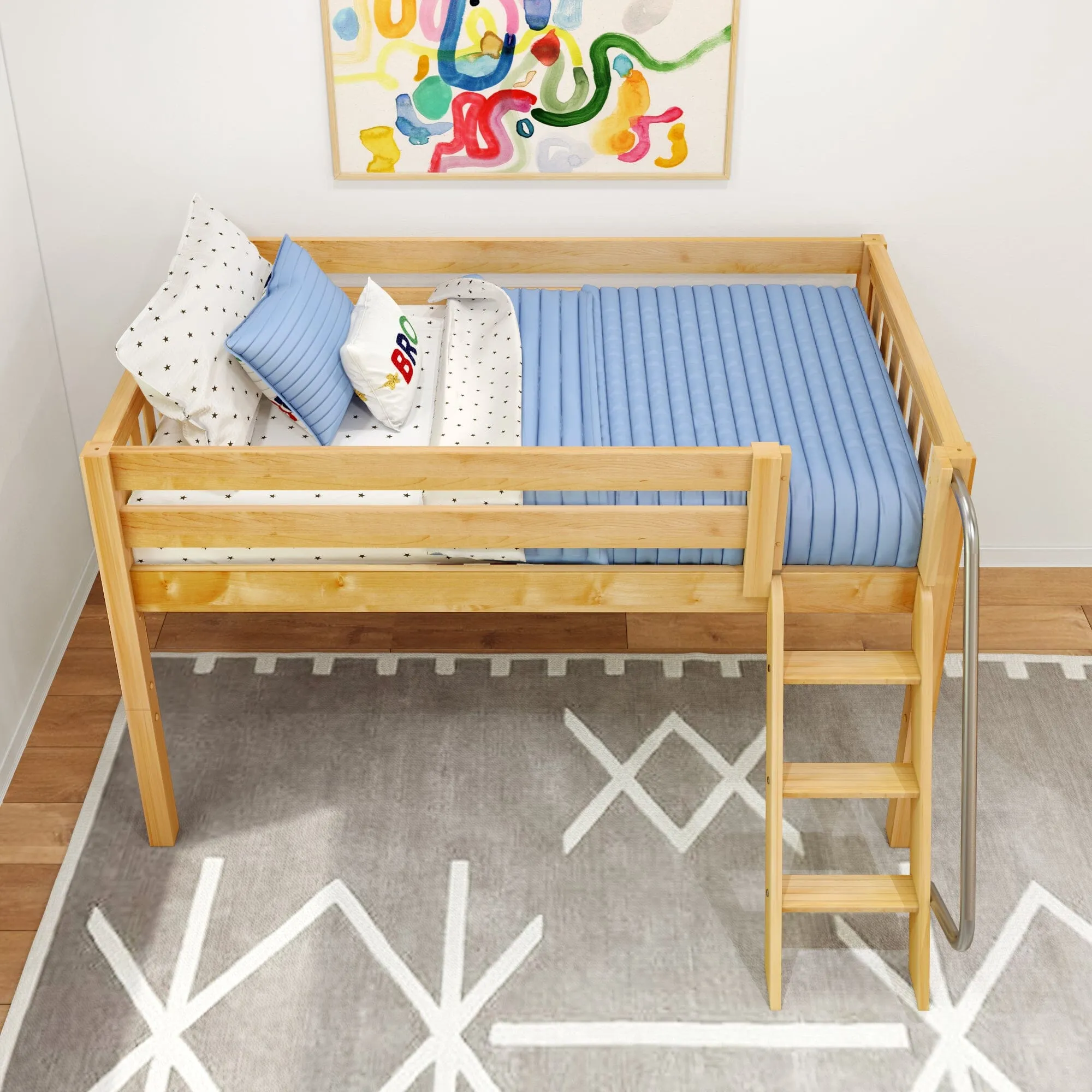 Twin Low Loft Bed with Ladder