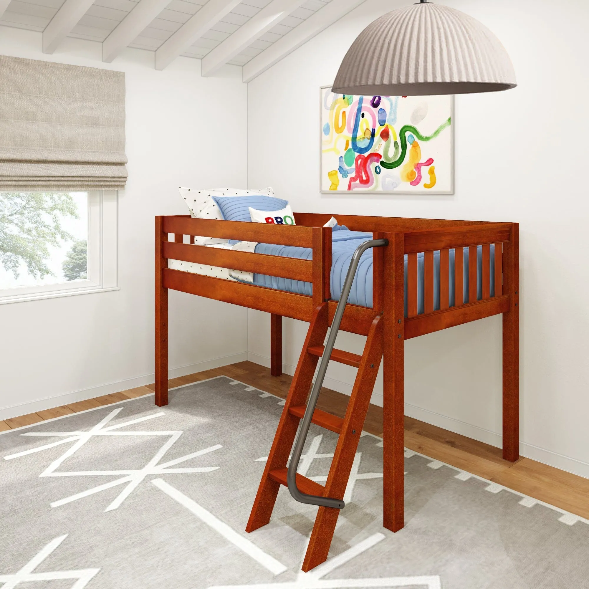Twin Low Loft Bed with Ladder