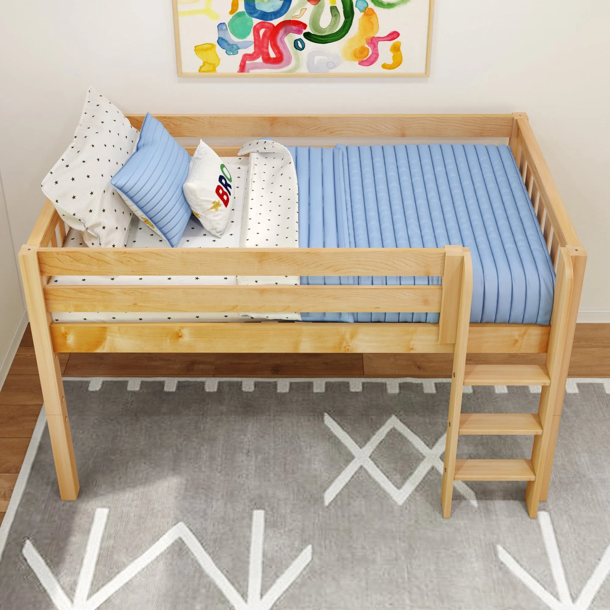 Twin Low Loft Bed with Ladder