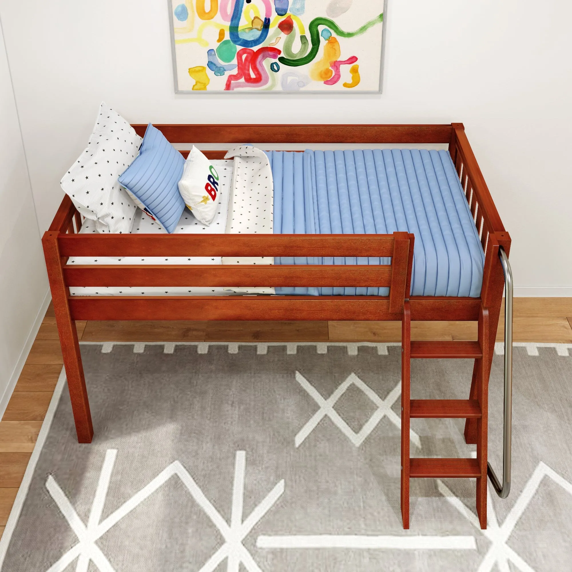 Twin Low Loft Bed with Ladder