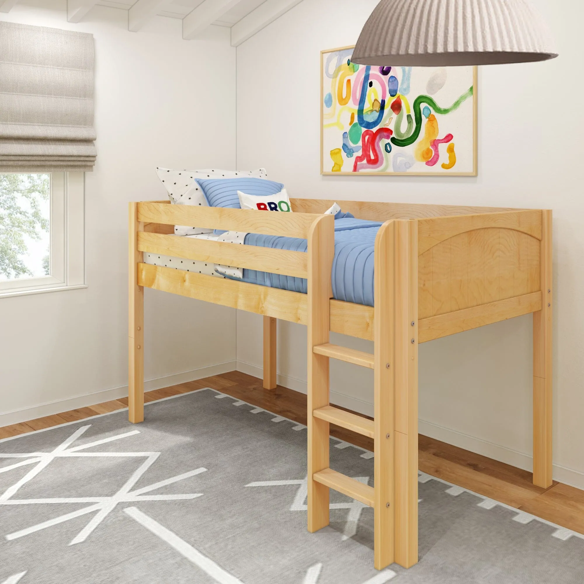 Twin Low Loft Bed with Ladder