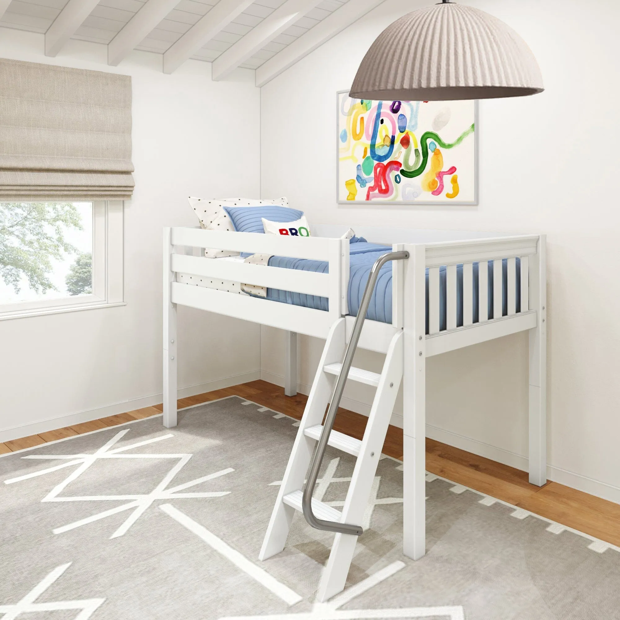 Twin Low Loft Bed with Ladder