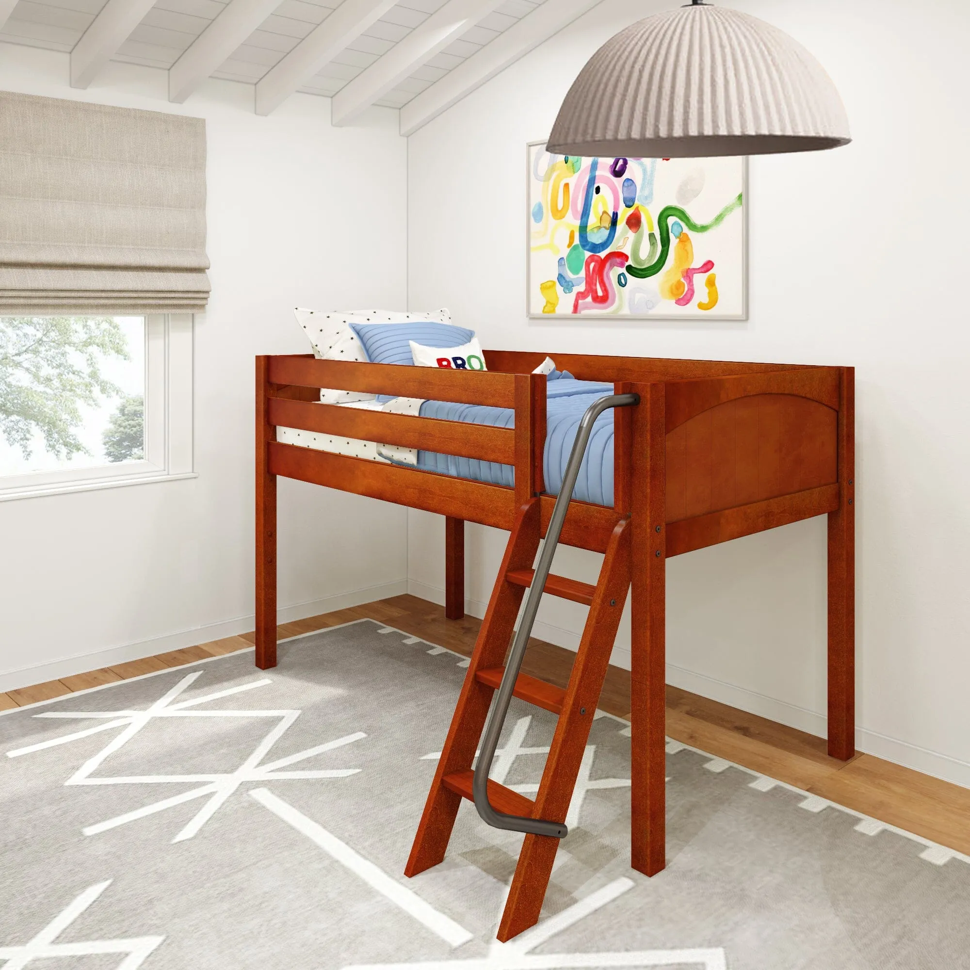 Twin Low Loft Bed with Ladder