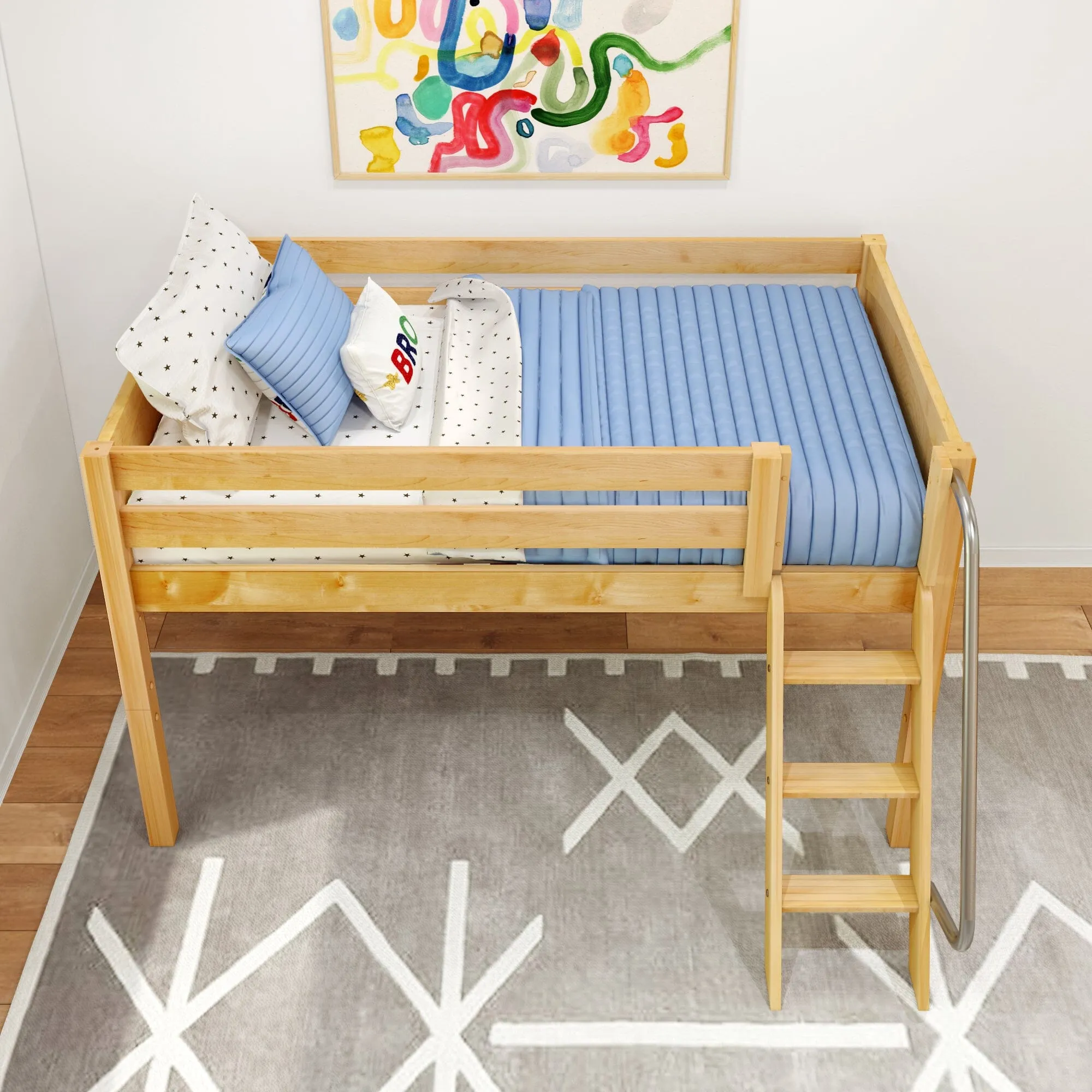 Twin Low Loft Bed with Ladder